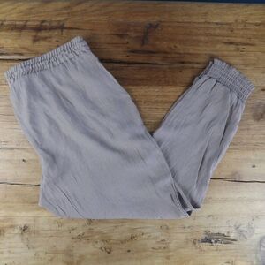 SOHO STREET TAUPE LIGHTWEIGHT PULL ON CASUAL PANTS WITH TASSLE DETAIL SIZE XL